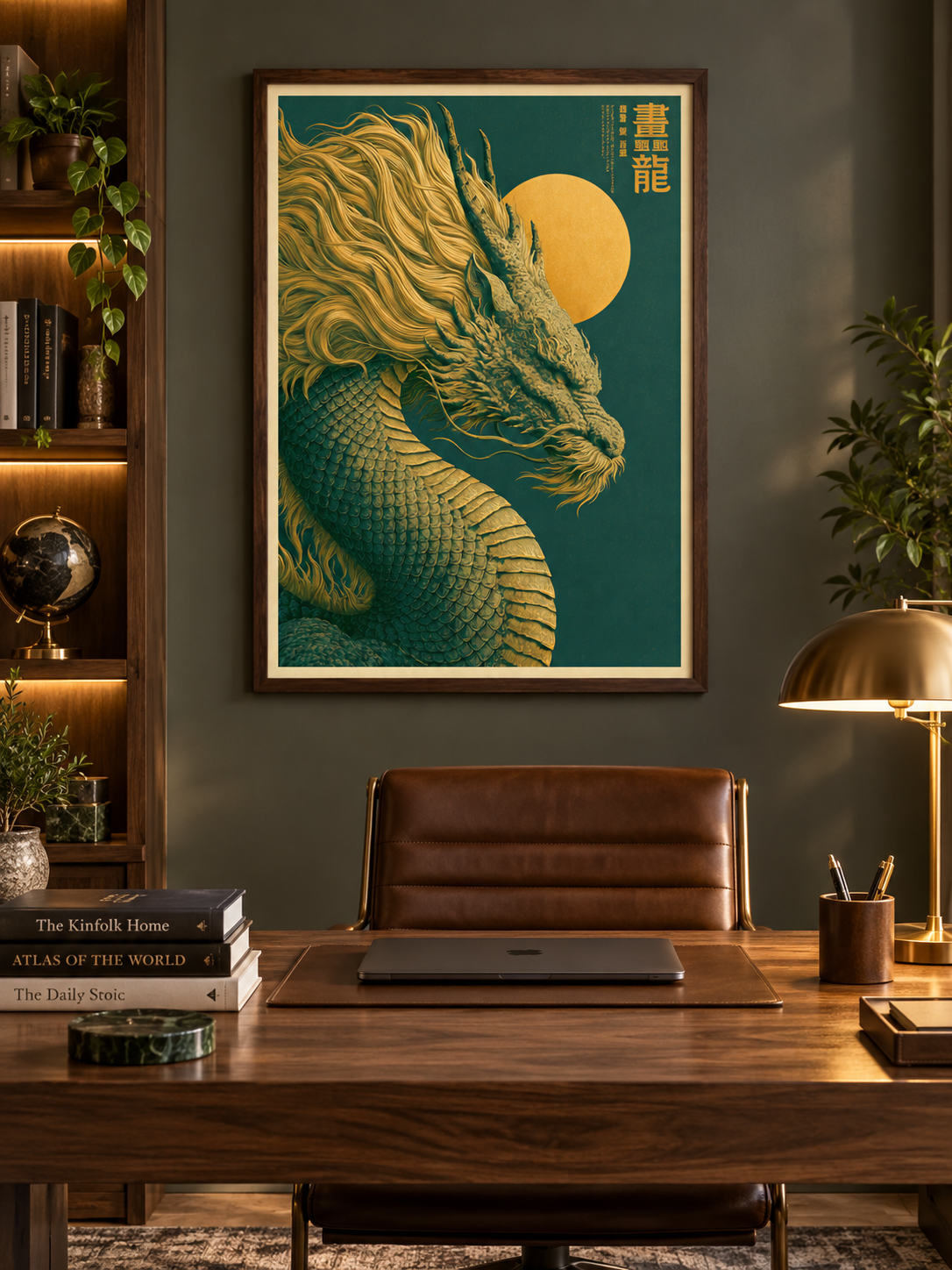 Golden Dragon Sun Poster - Wall Art Decor - close-up - golden dragon poster, oriental dragon wall art