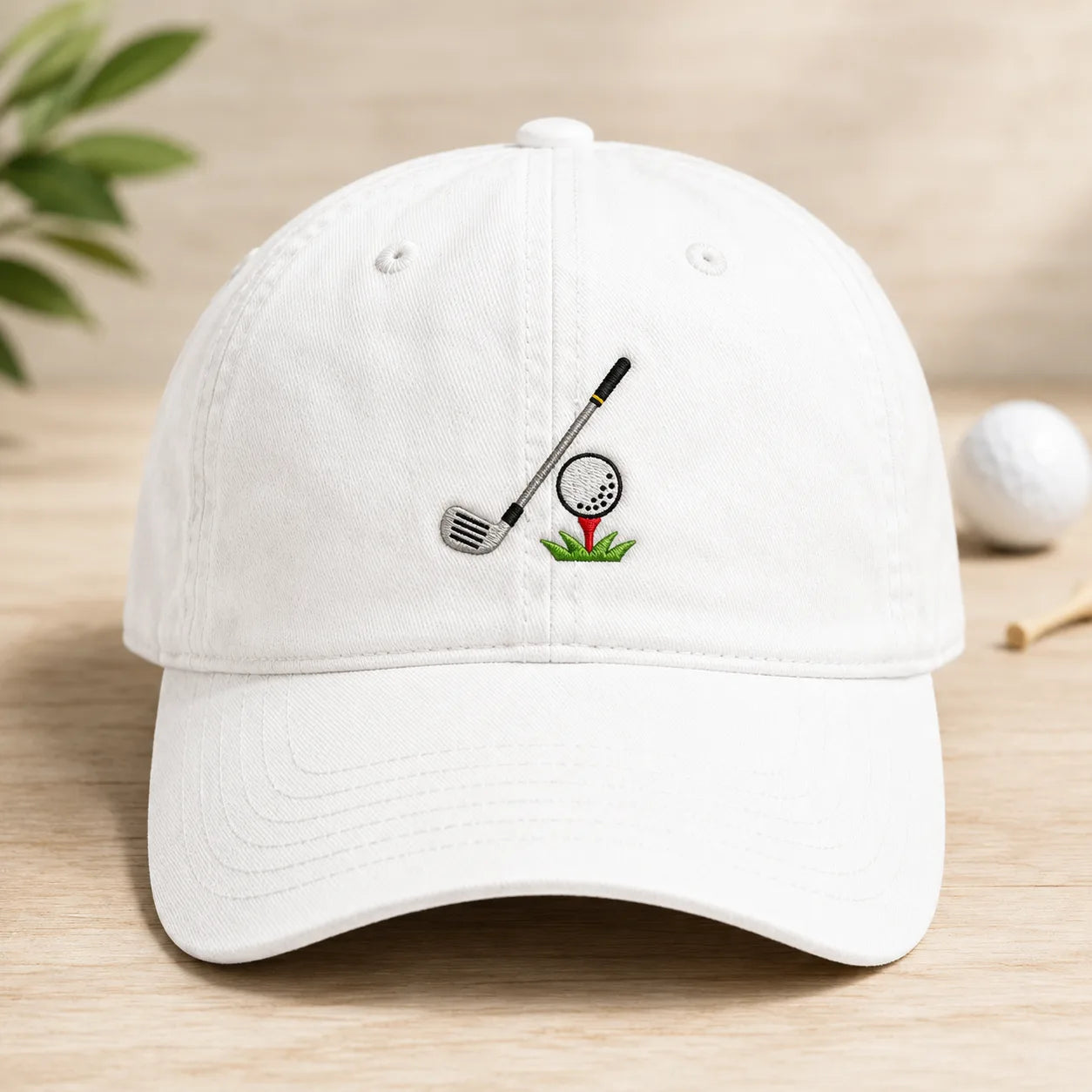 Golf Club Ball Washed Cap - washed cap - front view