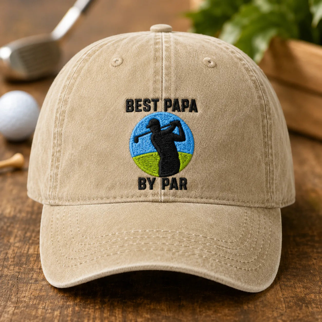 Golf Papa Washed Cap - washed cap - side view