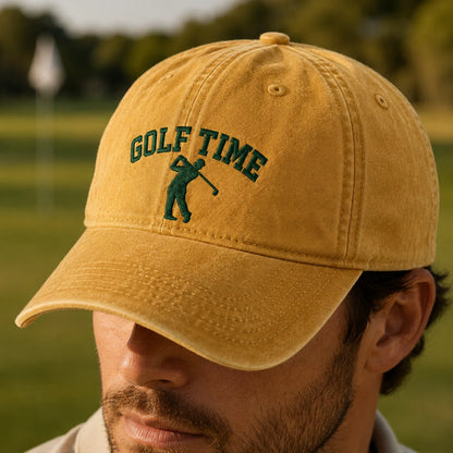 Golf Time Washed Cap - washed cap - detail
