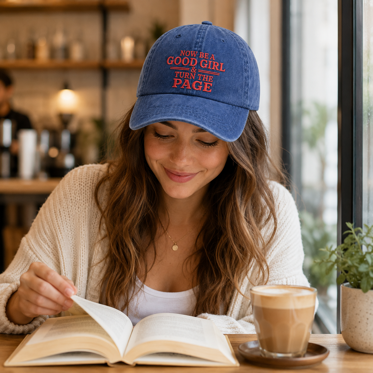 Good Girl Page Embroidered Washed Cap - Washed Cap - alternate angle