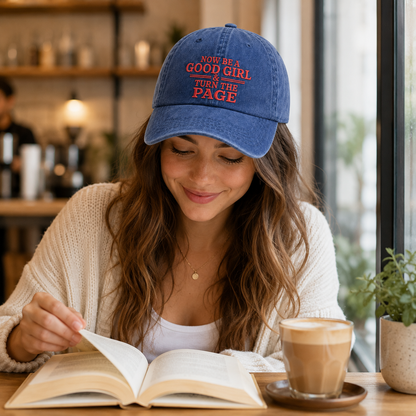 Good Girl Page Embroidered Washed Cap - Washed Cap - alternate angle