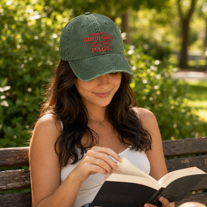 Good Girl Page Embroidered Washed Cap - Washed Cap - detail