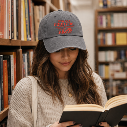 Good Girl Page Embroidered Washed Cap - Washed Cap - lifestyle