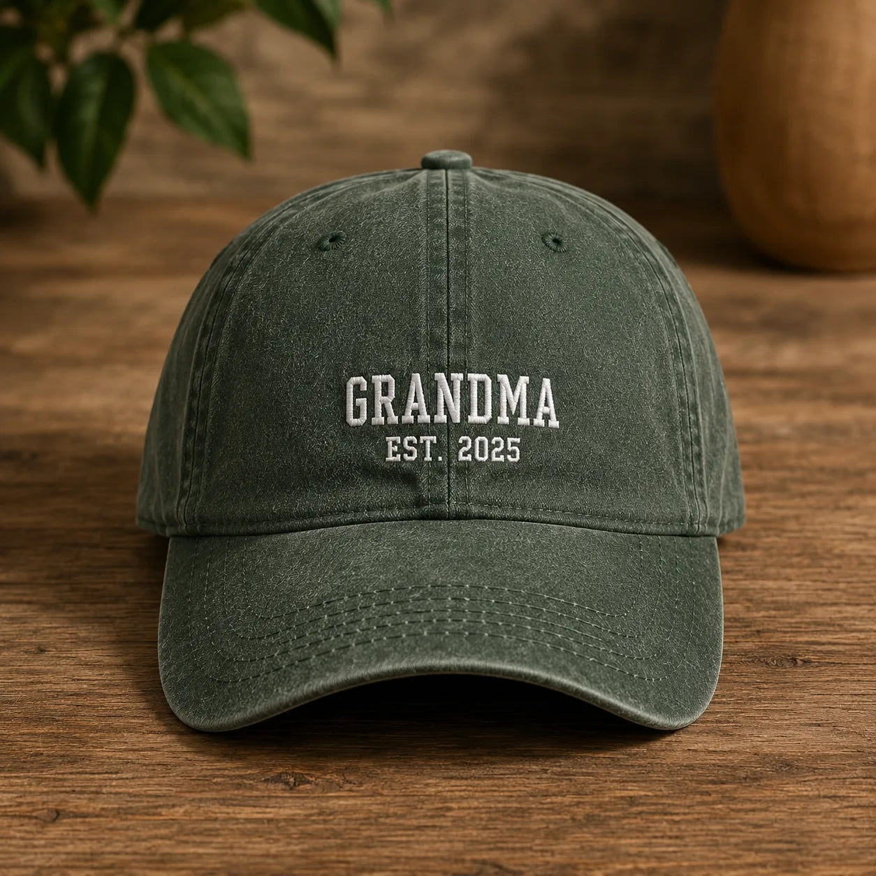 Grandma Est. 2025 Washed Dad Hat - washed cap - alternate angle