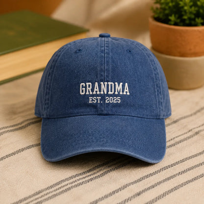 Grandma Est. 2025 Washed Dad Hat - washed cap - lifestyle