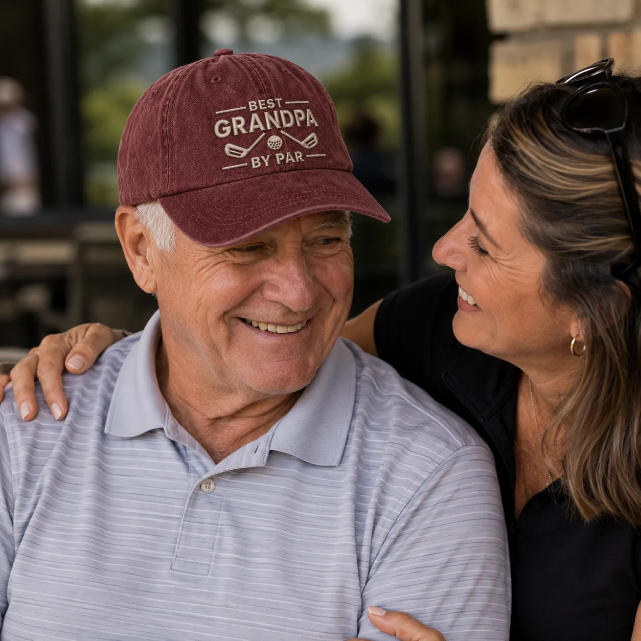Grandpa By Par Golf Father Washed Cap - washed cap - alternate angle