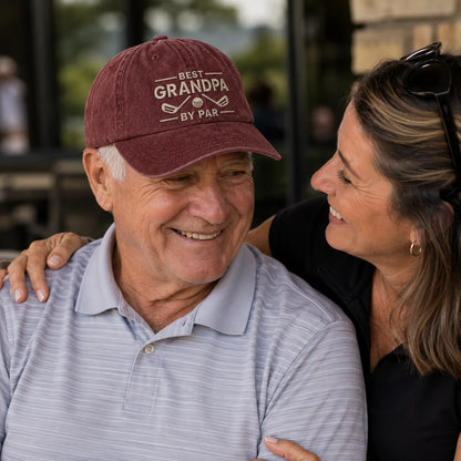 Grandpa By Par Golf Father Washed Cap - washed cap - alternate angle