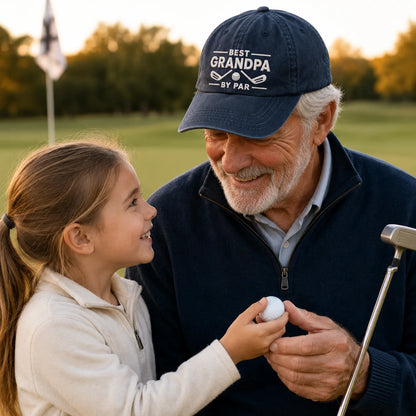 Grandpa By Par Golf Father Washed Cap - washed cap - lifestyle
