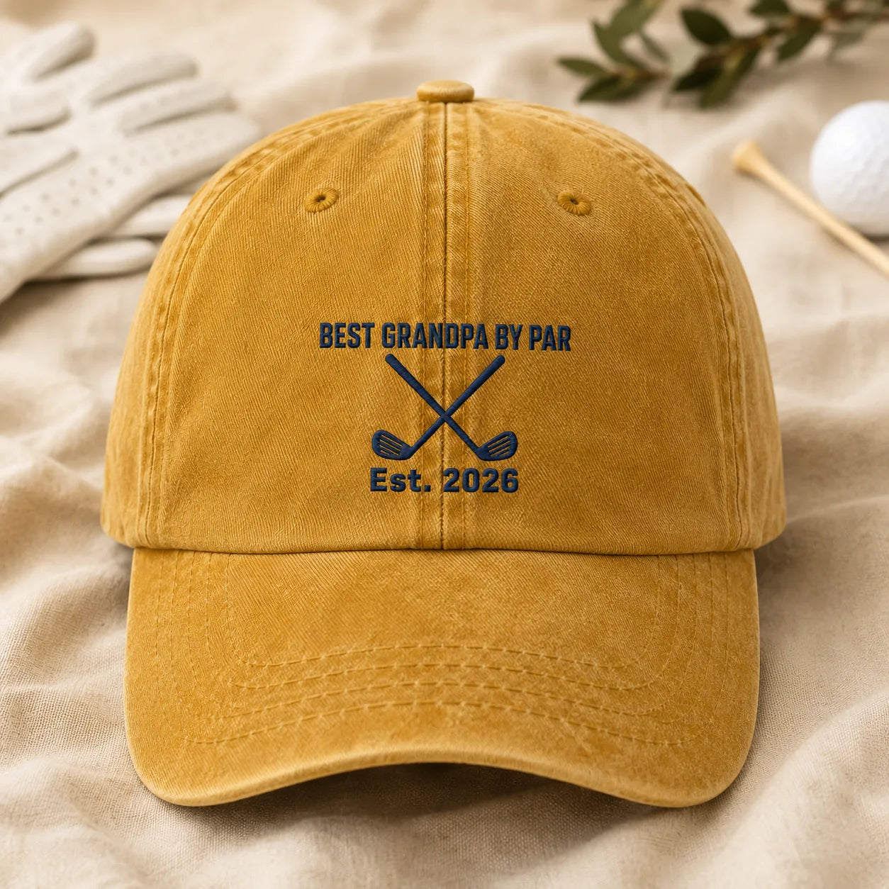 Grandpa By Par Washed Cap - washed cap - detail