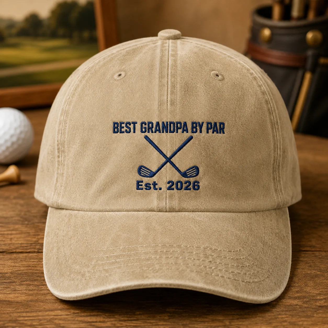 Grandpa By Par Washed Cap - washed cap - side view