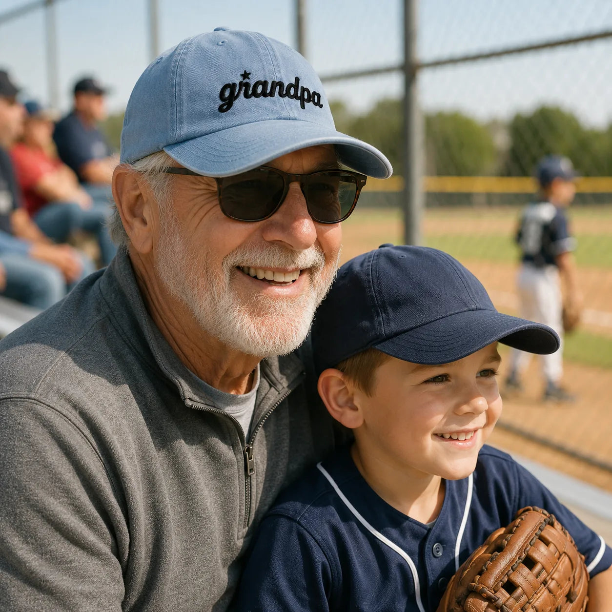 Grandpa Embroidered Backyard Washed Cap - washed cap - alternate angle