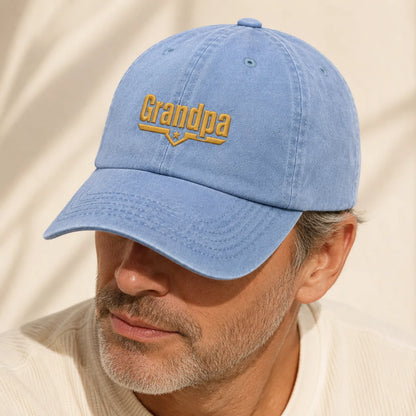 Grandpa Embroidered Washed Cap - washed cap - alternate angle