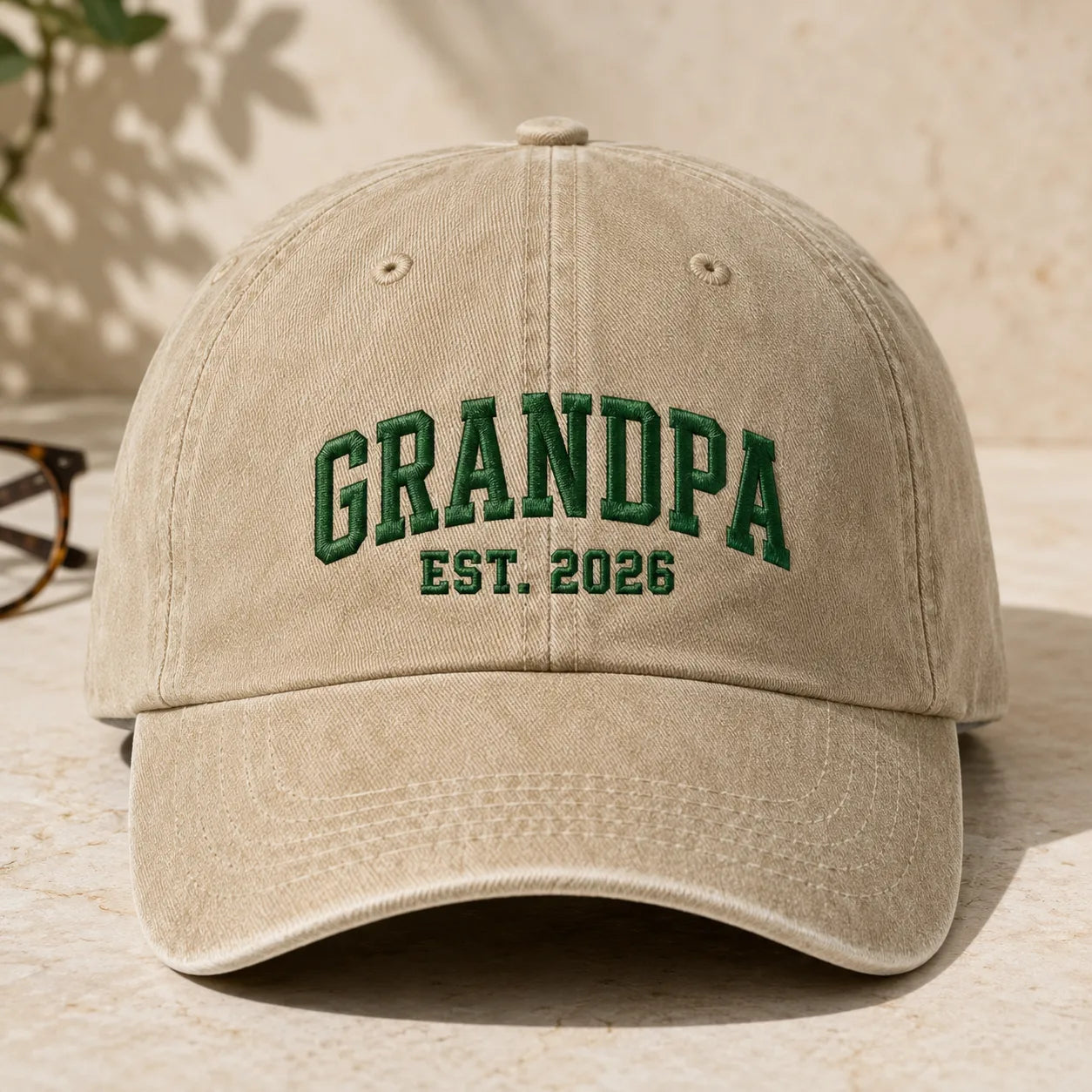 Grandpa Est 2026 Washed Cap - washed cap - front view
