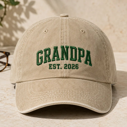 Grandpa Est 2026 Washed Cap - washed cap - front view