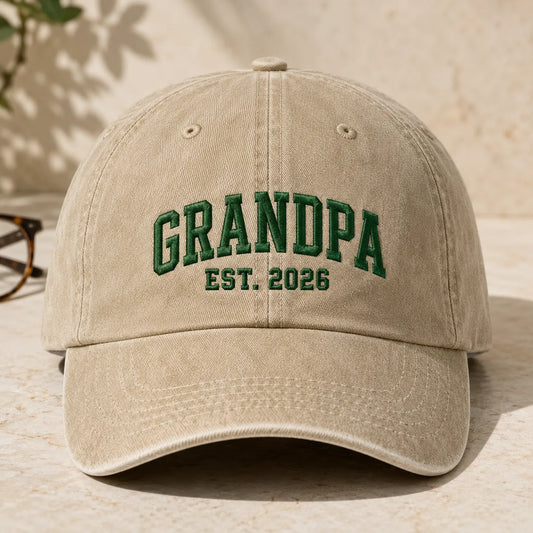Grandpa Est 2026 Washed Cap - washed cap - front view