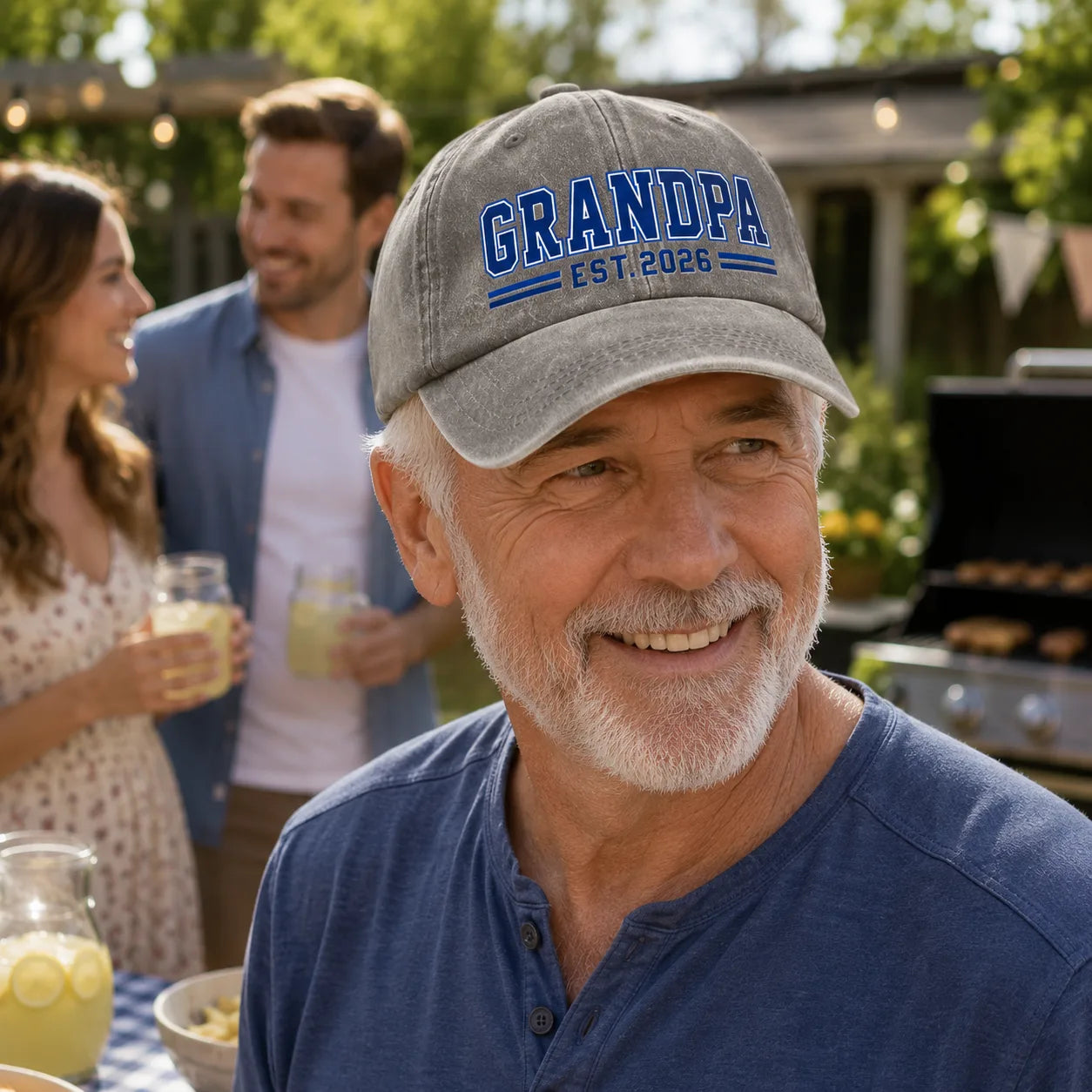 Grandpa Est. 2026 Washed Cap - washed cap - lifestyle