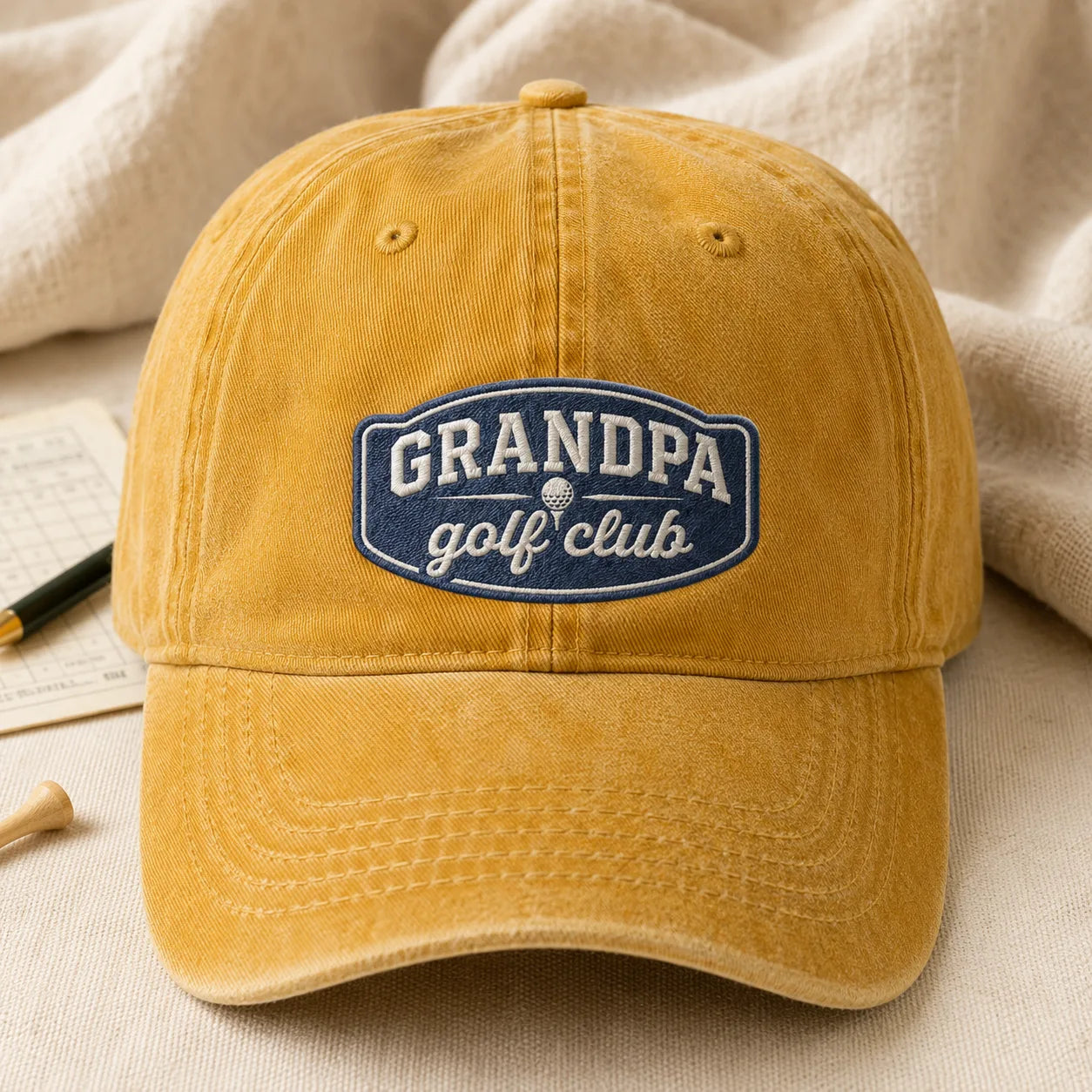 Grandpa Golf Club Washed Cap - washed cap - side view