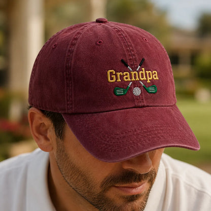 Grandpa Golf Washed Cap - washed cap - detail