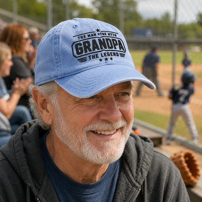 Grandpa The Man The Myth The Legend Washed Cap - washed cap - alternate angle