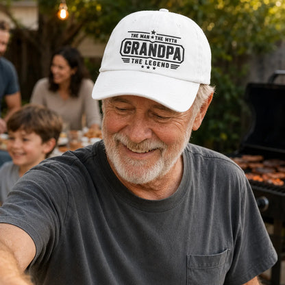 Grandpa The Man The Myth The Legend Washed Cap - washed cap - lifestyle