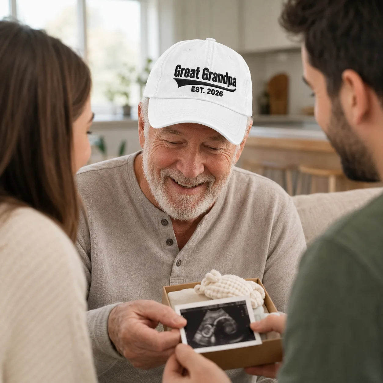Great Grandpa Est. 2026 Washed Cap - washed cap - lifestyle