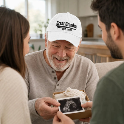 Great Grandpa Est. 2026 Washed Cap - washed cap - lifestyle