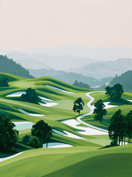 Green Hillside Wall Art - Wall Art Decor - front view - green landscape decor, canvas print