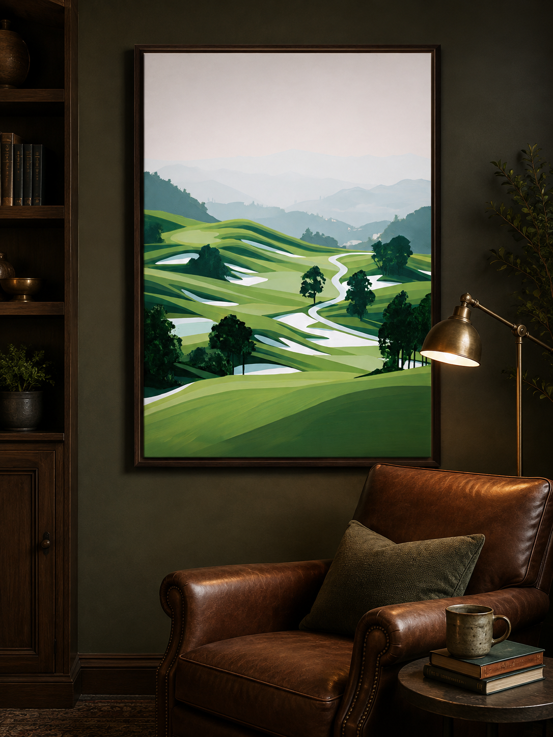 Green Hillside Wall Art - Wall Art Decor - close-up - green landscape decor, canvas print