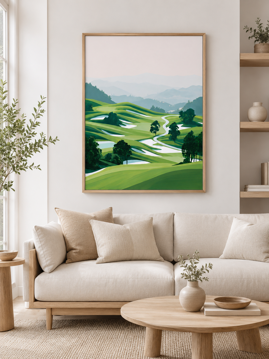 Green Hillside Wall Art - Wall Art Decor - alternate angle - green landscape decor, canvas print
