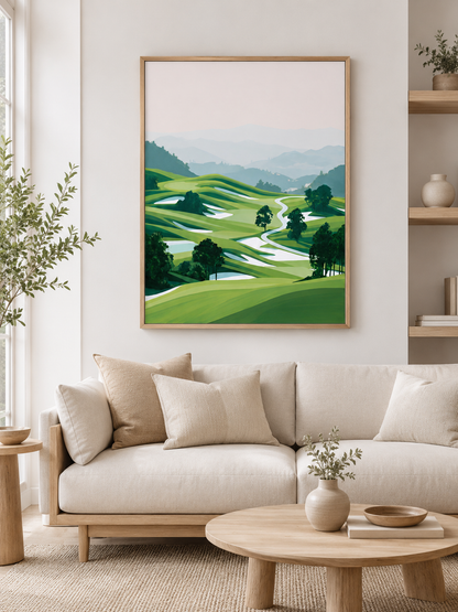 Green Hillside Wall Art - Wall Art Decor - alternate angle - green landscape decor, canvas print