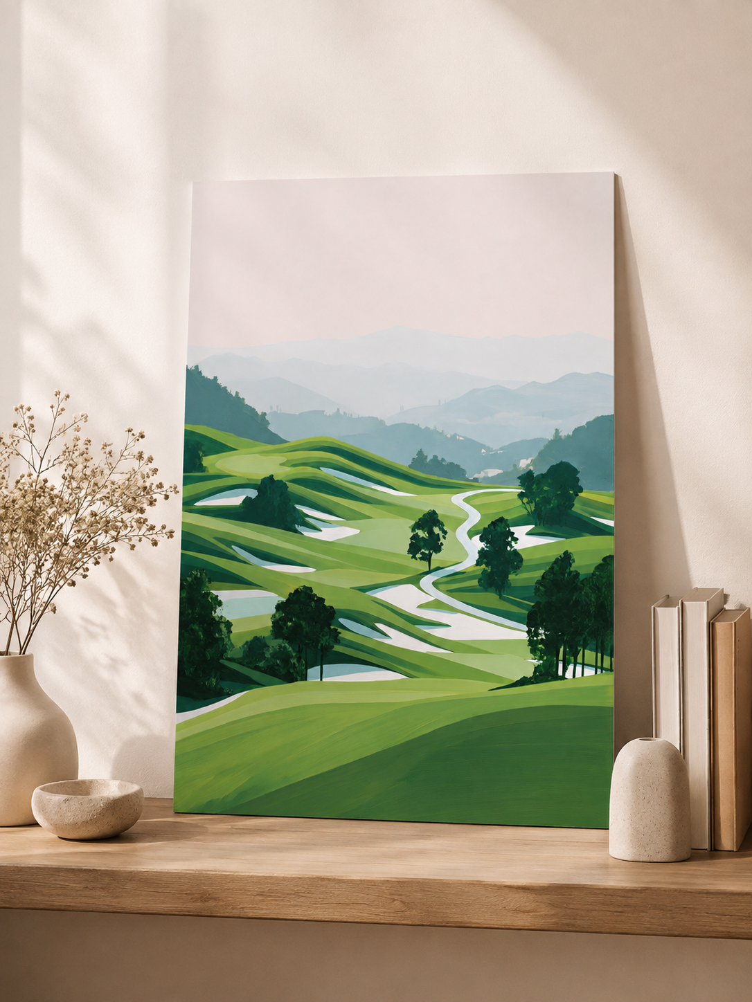Green Hillside Wall Art - Wall Art Decor - close-up - green landscape decor, canvas print
