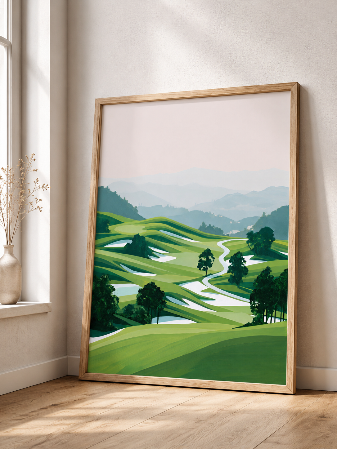 Green Hillside Wall Art - Wall Art Decor - packaging - green landscape decor, canvas print
