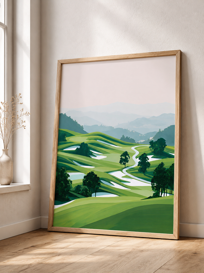 Green Hillside Wall Art - Wall Art Decor - packaging - green landscape decor, canvas print