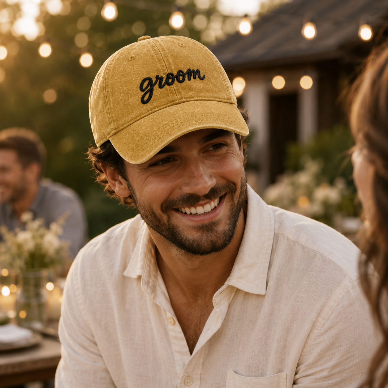 Groom Wedding Washed Cap - Washed Cap - alternate angle