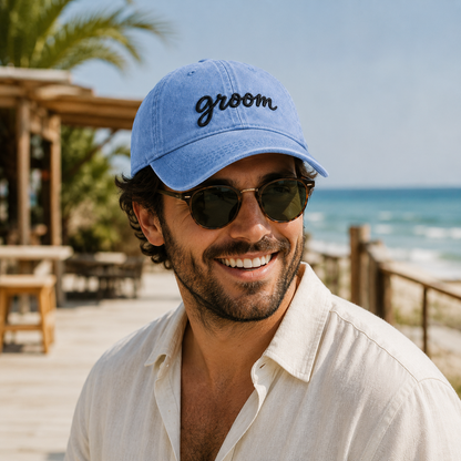 Groom Wedding Washed Cap - Washed Cap - lifestyle