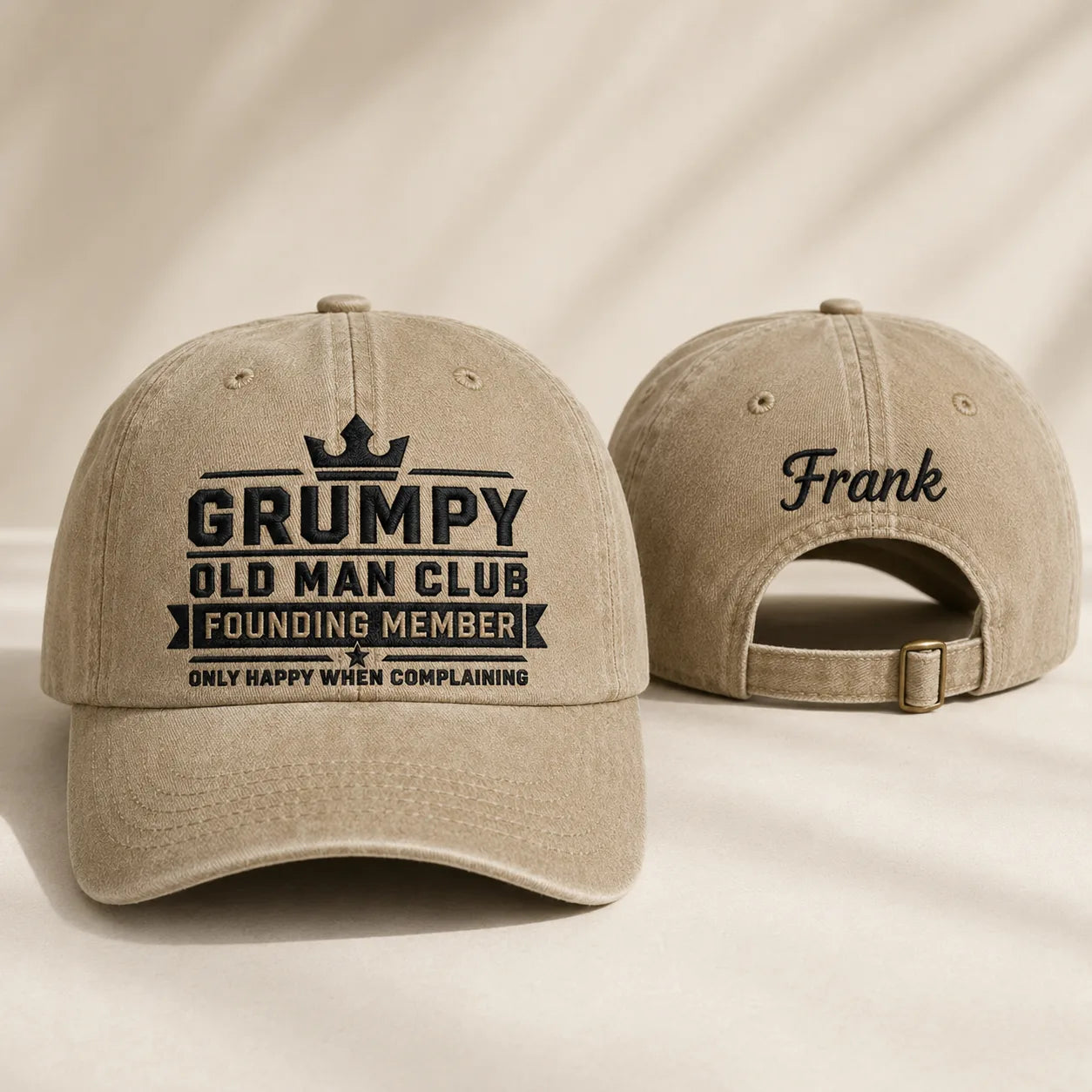 Grumpy Old Man Club Washed Cap - washed cap - front view