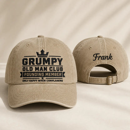 Grumpy Old Man Club Washed Cap - washed cap - front view