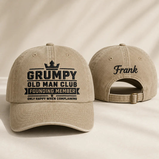 Grumpy Old Man Club Washed Cap - washed cap - front view