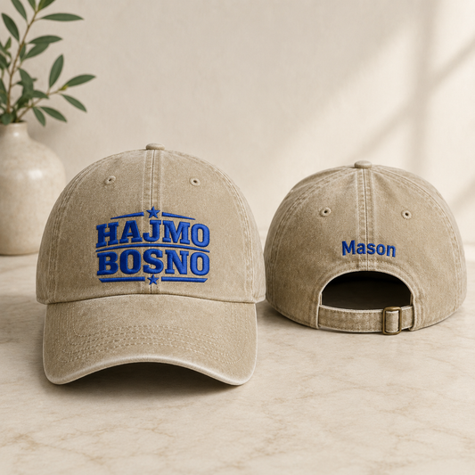 Hajmo Bosno Embroidered Washed Cap - Washed Cap - front view