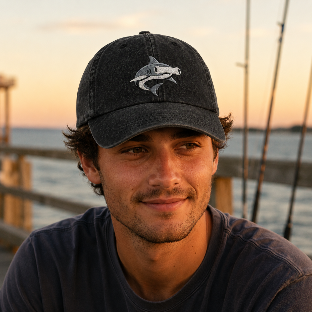 Hammerhead Shark Vintage Washed Cap - Washed Cap - lifestyle