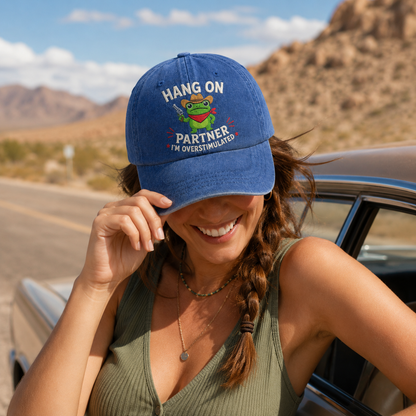 Hang On Partner Embroidered Washed Cap - Washed Cap - alternate angle