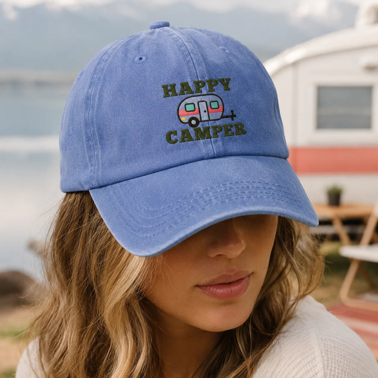 Happy Camper Explorer Washed Cap - washed cap - alternate angle