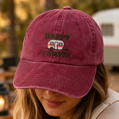 Happy Camper Explorer Washed Cap - washed cap - detail