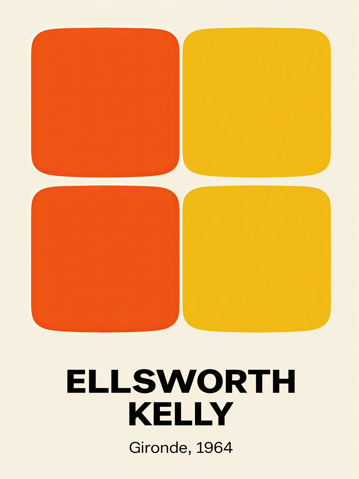 Hard-Edge Color Field Poster - Wall Art Decor - front view - hard edge inspired poster, orange geometric wall art