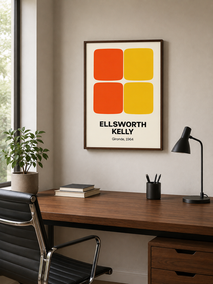 Hard-Edge Color Field Poster - Wall Art Decor - packaging - hard edge inspired poster, orange geometric wall art