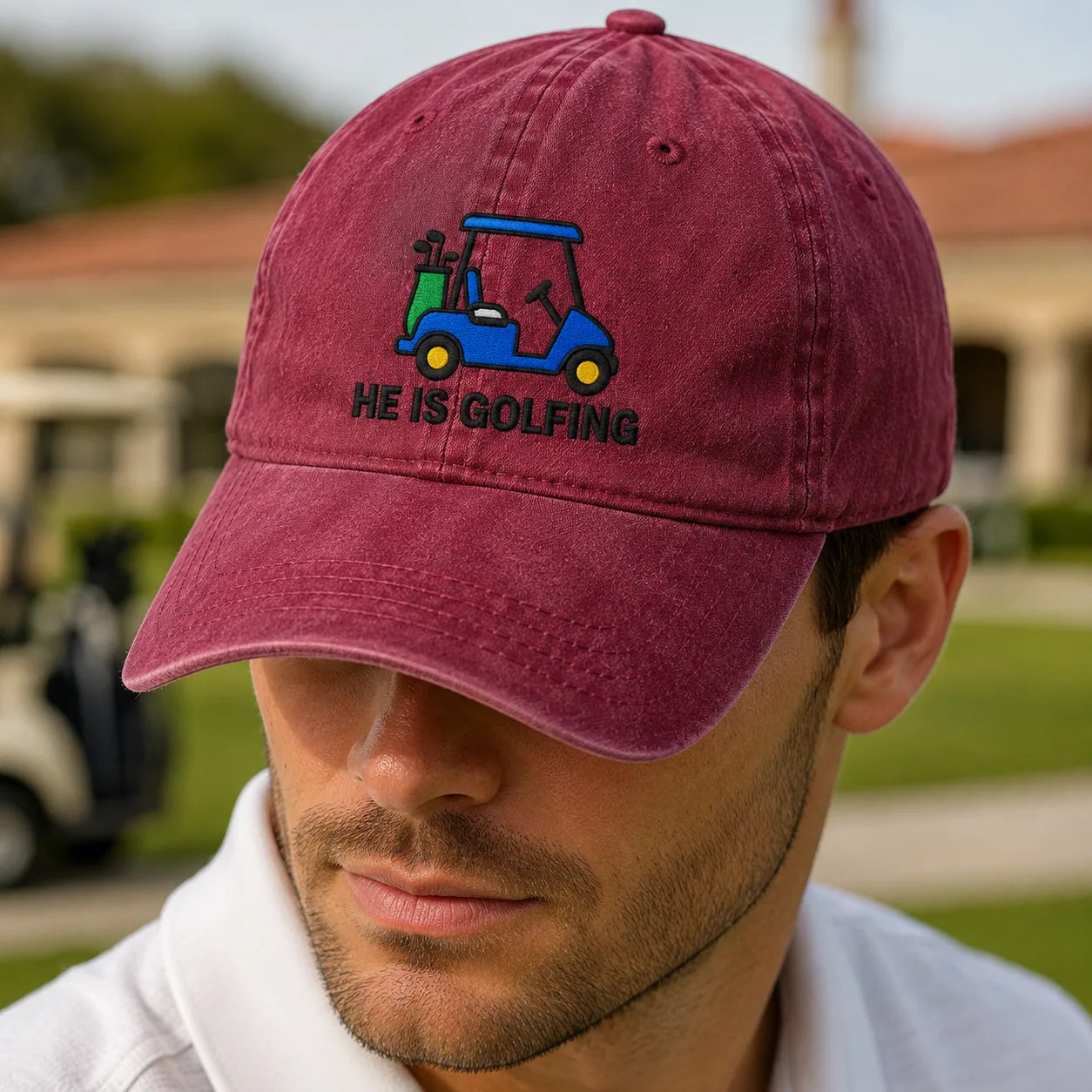 He Is Golfing Washed Cap - washed cap - lifestyle