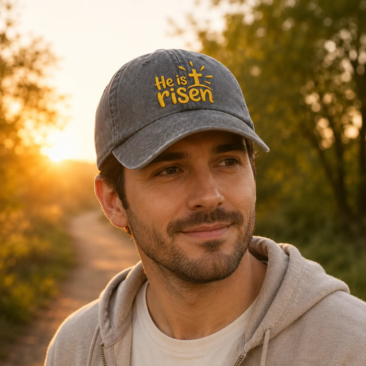 He Is Risen Washed Cap - Washed Cap - lifestyle