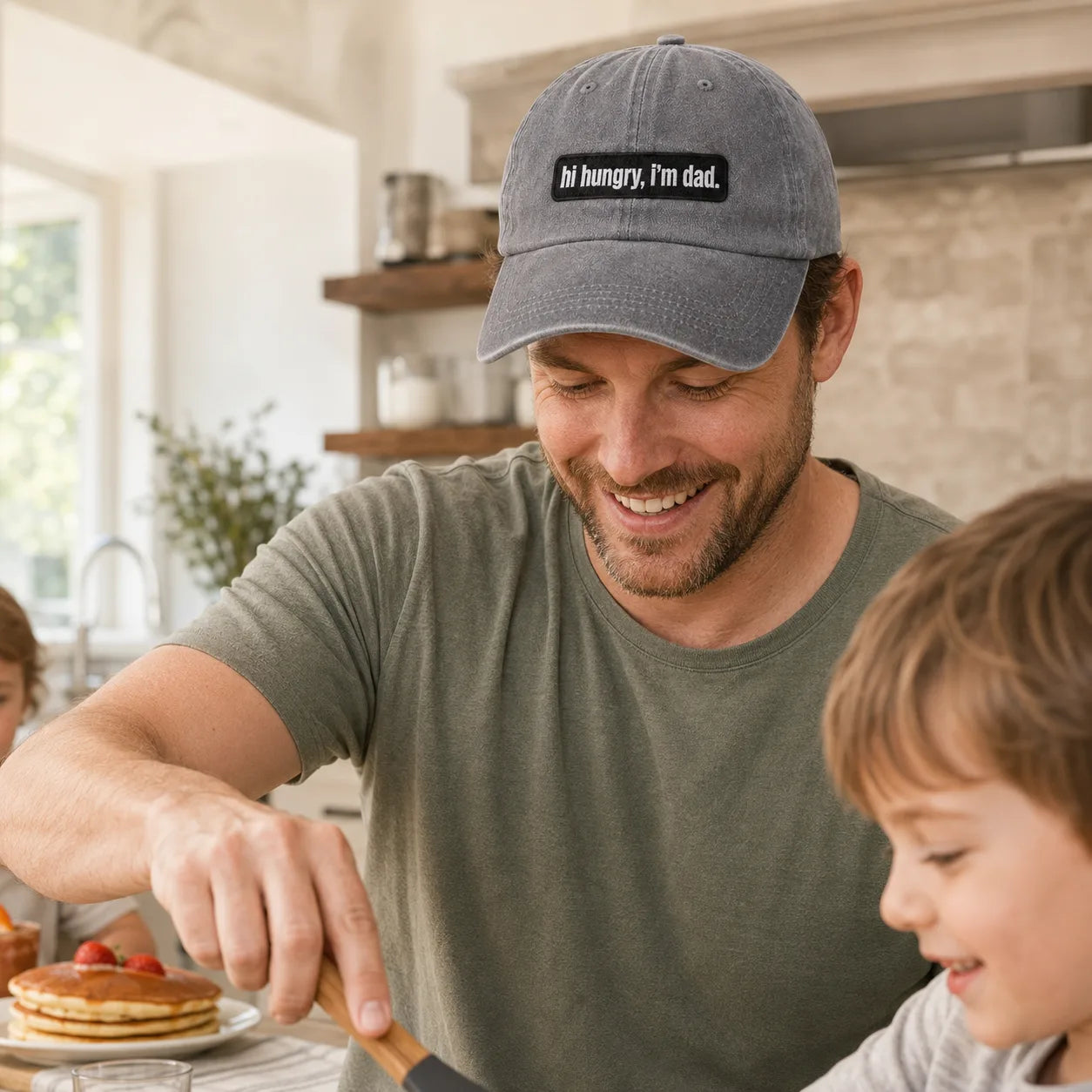 Hi Hungry I'm Dad Washed Cap - washed cap - alternate angle