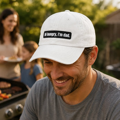 Hi Hungry I'm Dad Washed Cap - washed cap - lifestyle